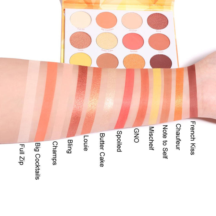 12 colour Eyeshadow disc matte metal flash