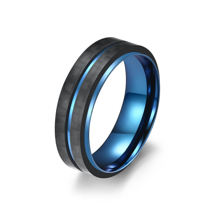 Men's Titanium Steel Carbon Fiber Stainless Steel Ring Jewelry