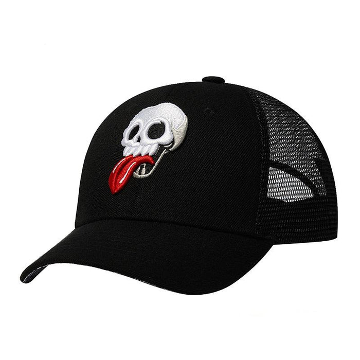 New Skull Embroidered Baseball Cap Net Cap Duck Tongue Cap