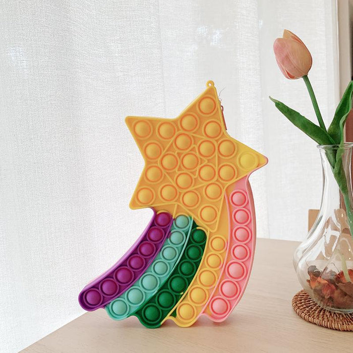 Children's toy rainbow star diagonal coin purse