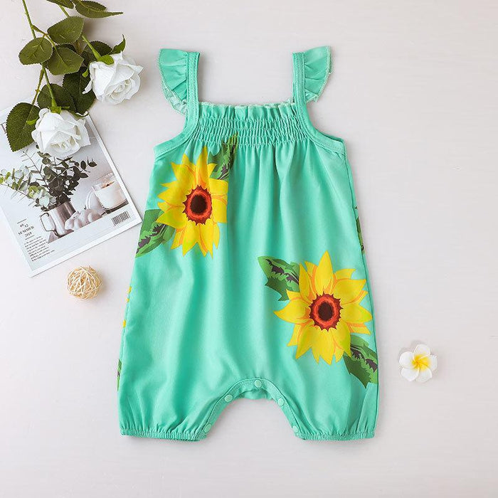 Summer Baby Flower Suspender Jumpsuit
