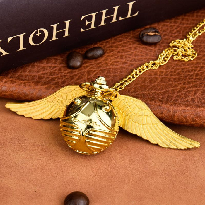 Small Golden Small Light Ball Large Wing Pocket Watch Ll3741