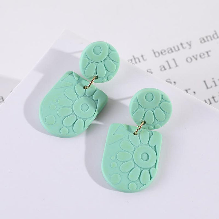 New Sunflower Exaggerated Clay Soft Pottery Earrings