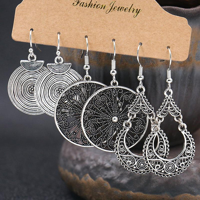 3 pairs/set Earrings Bohemian Style Jewelry X0X36196