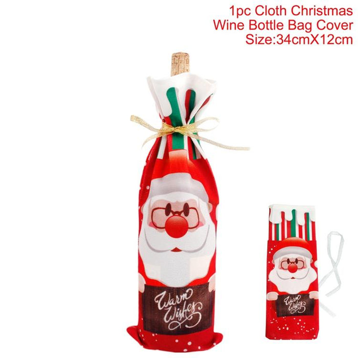Christmas Decorations For Home Santa Claus Wine Bottle Cover