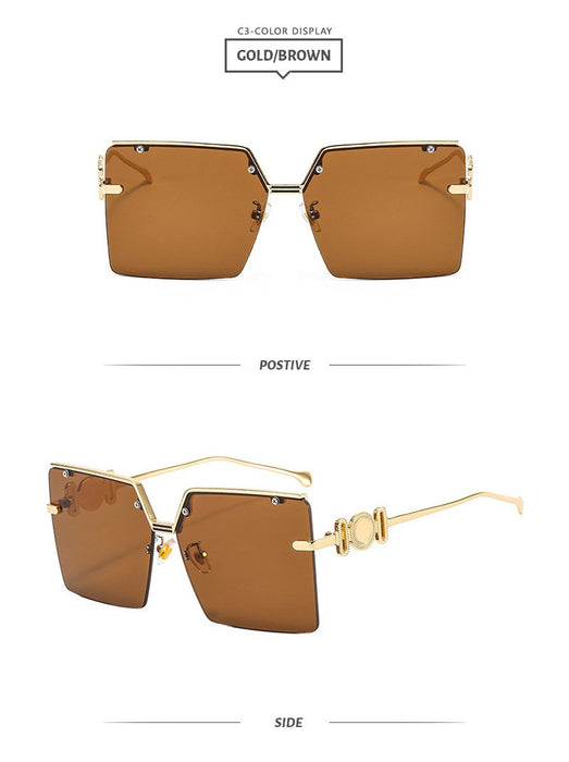 Sunglasses half frame metal gradient Sunglasses