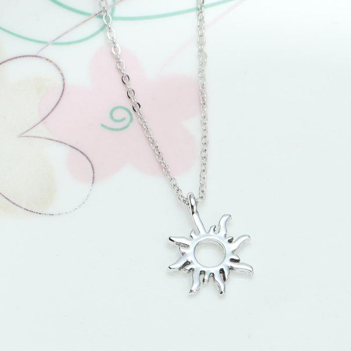 Golden Sun God Necklace Light Pendant Card Clavicle Chain