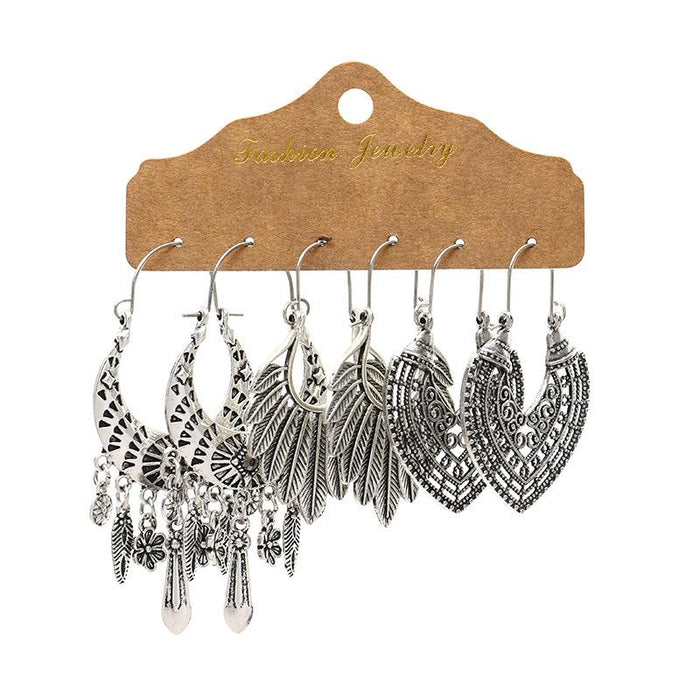 3 pairs/set Earrings Bohemian Style Jewelry  X0X36202