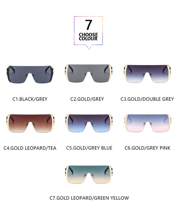 Metal conjoined Sunglasses gradient UV protection