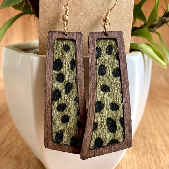 Simple Leopard Print Western Leather Women's Earrings