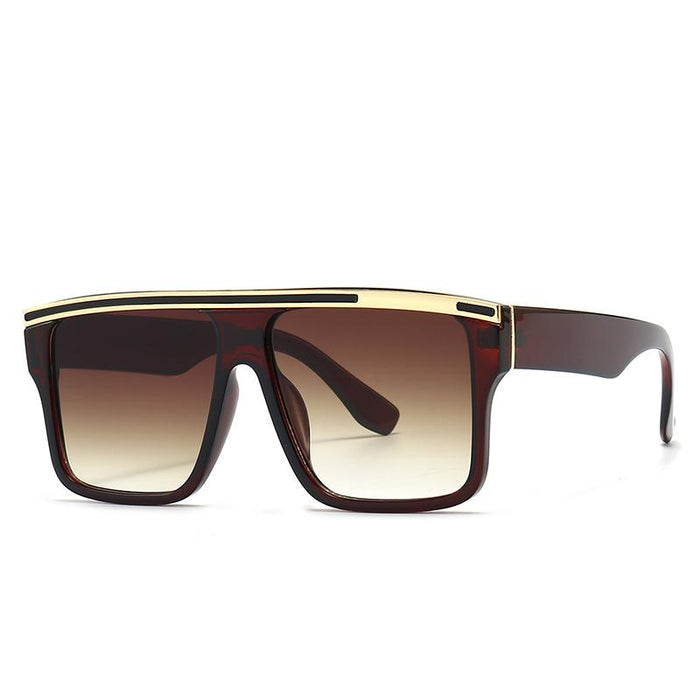 Retro square walk show large frame sunglasses