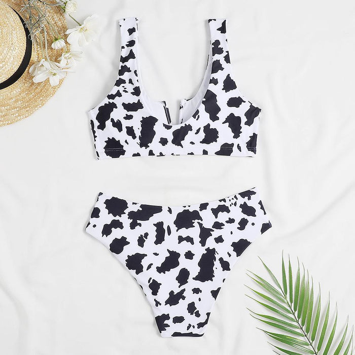 New Women's V-neck Printed Split Bikini