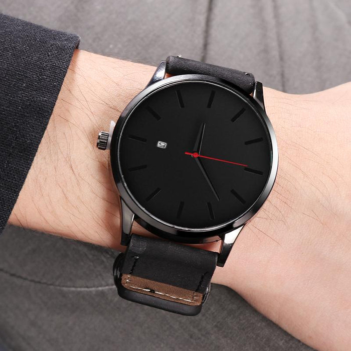 Men's Watches Fashion Leather Quartz Wristwatch