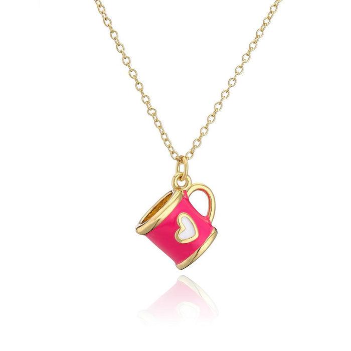 Personalized cup shape love pattern Pendant Necklace