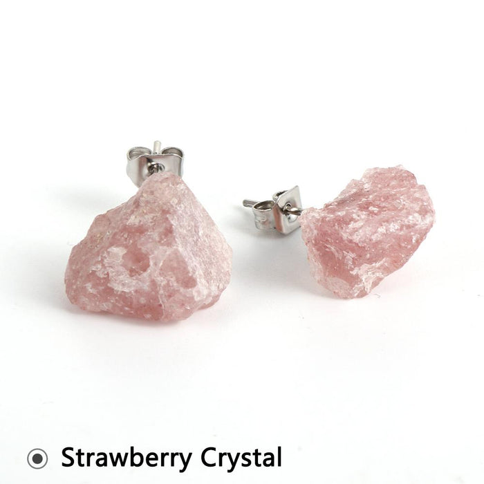 14 Style Irregular Natural Stone Stud Earrings