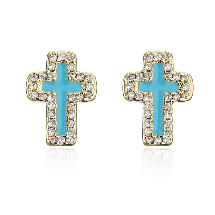 Fashion Pop Cross Zircon Women's Earrings