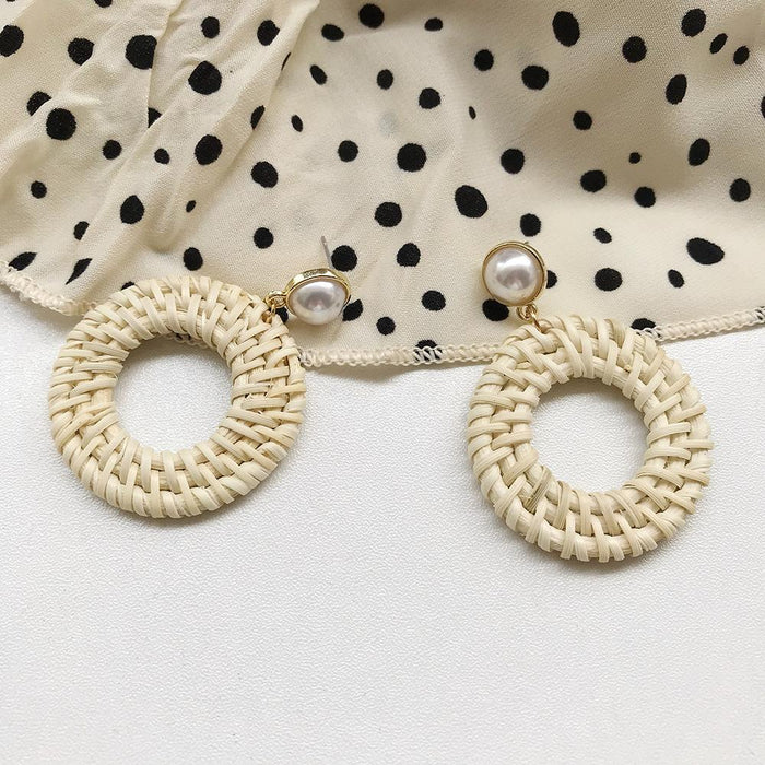 Bohemian Long Handmade Rattan Tassel Earrings