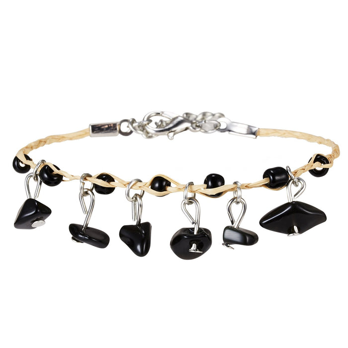 35 Pieces Natural Stone Gravel Woven Bracelet