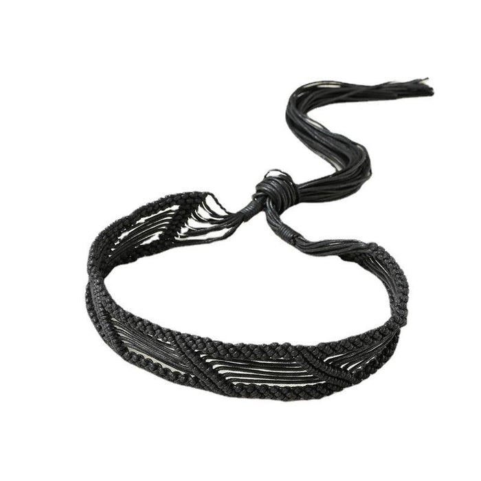 Woven belt national style skirt belt Bohemian style wax rope woven women's belt