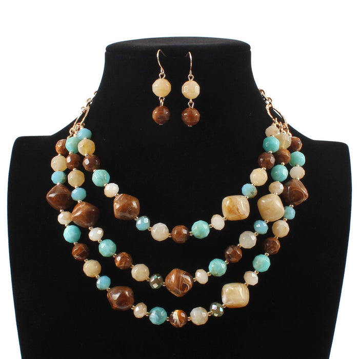 Women's jewelry exaggerated resin multi-layer Necklace accessories