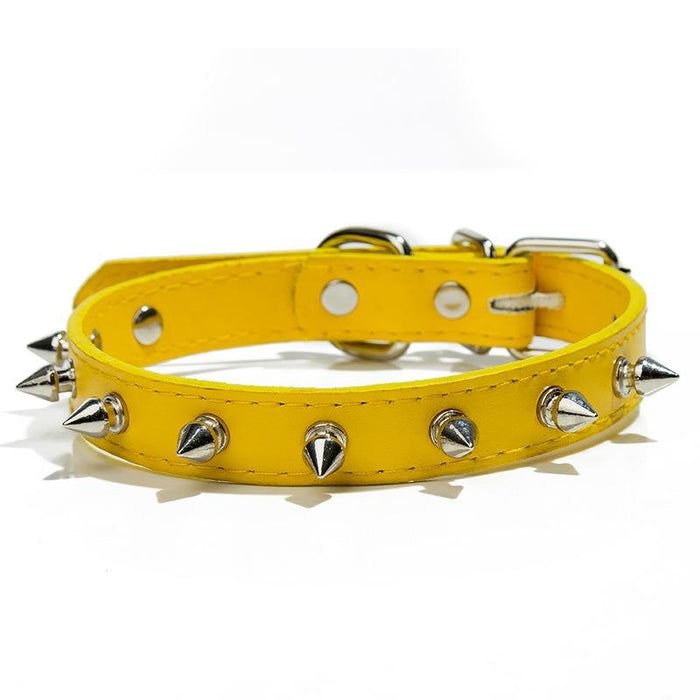 PU leather bullet rivet pet collar