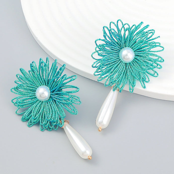 Fashion Multi-layer Hand Woven Flower Earrings