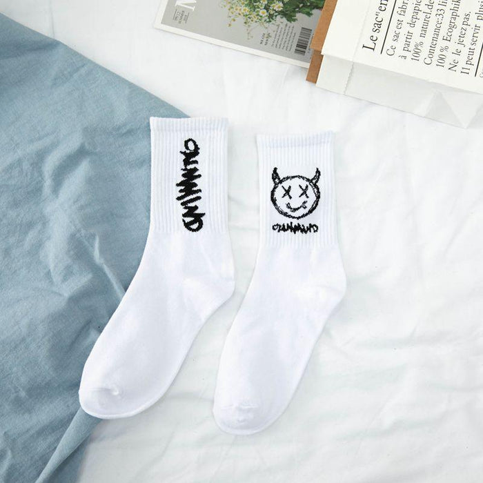 Cotton Men's Cartoon Pattern Hip Hop Socks