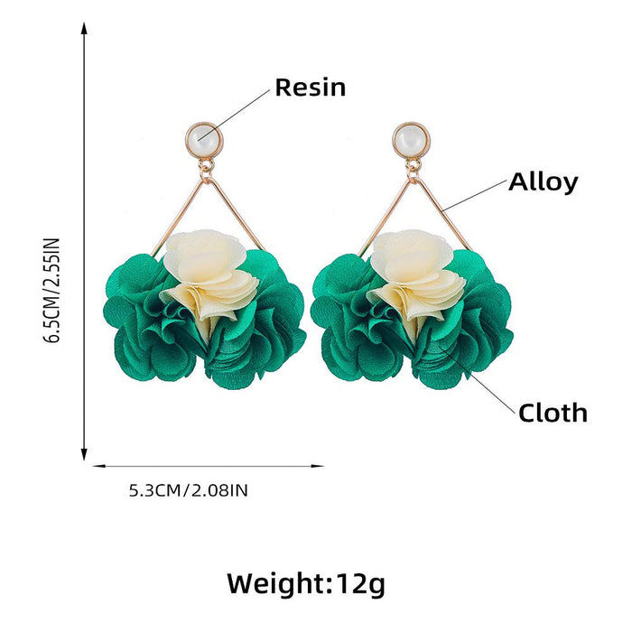 Women's Fashion Multilayer Braided Geometric Floral Earrings