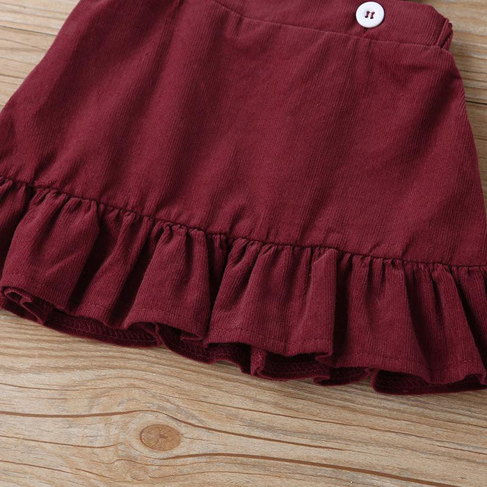 Baby Girl Skirt Set printed fashion suspender skirt two piece set