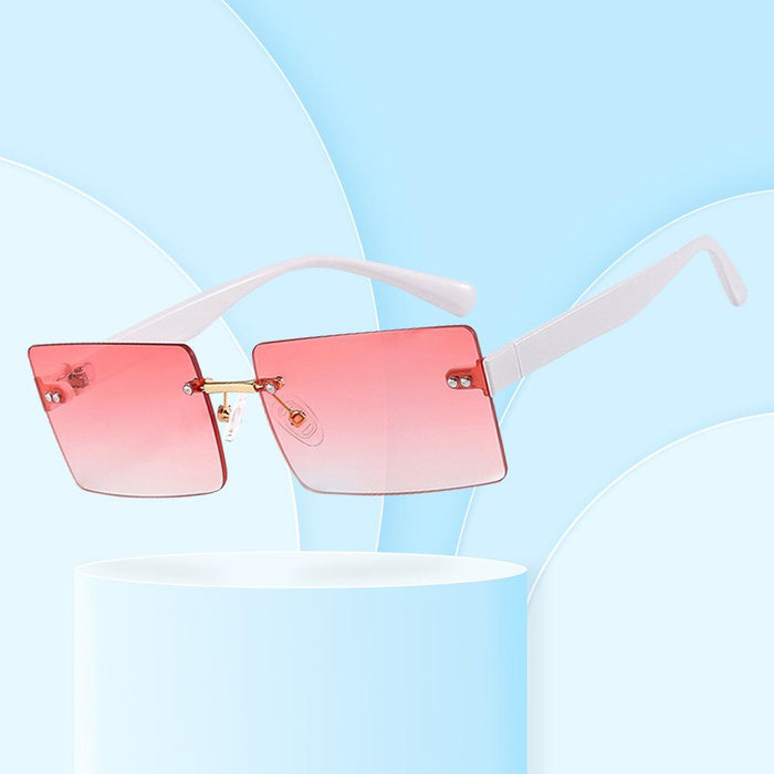 Square frameless colour candy Sunglasses