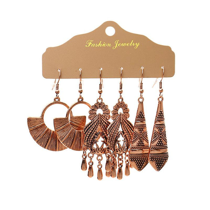 3 pairs/set Earrings Bohemian Style Jewelry X0X36218