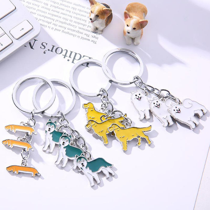 Cartoon Pet Dog Metal Keychain