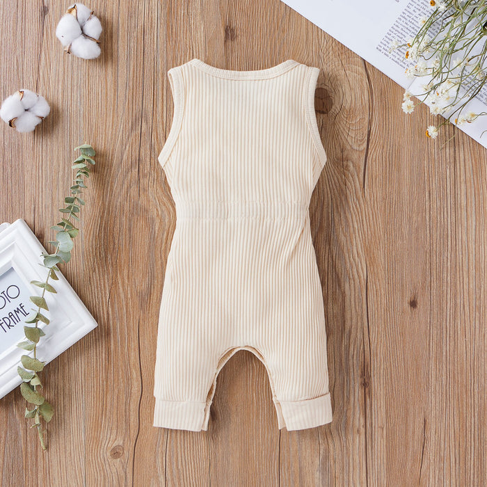 0-18M Baby Boys Clothing Soft Sleeveless Romper Cotton Summer Kids Girls Sunsuiits