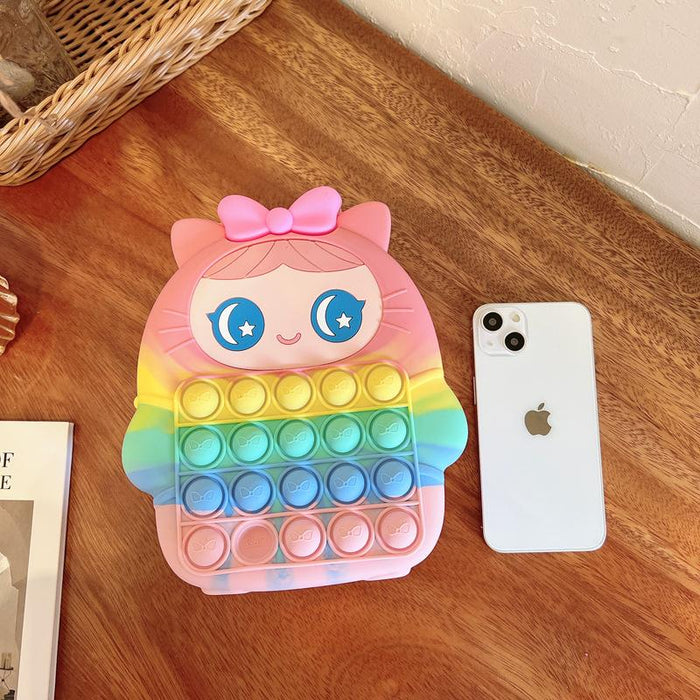 Backpack children's school bag shoulder silicone toys