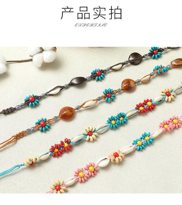Ethnic style woven Bohemian style wax rope woven women's belt women's woven belt