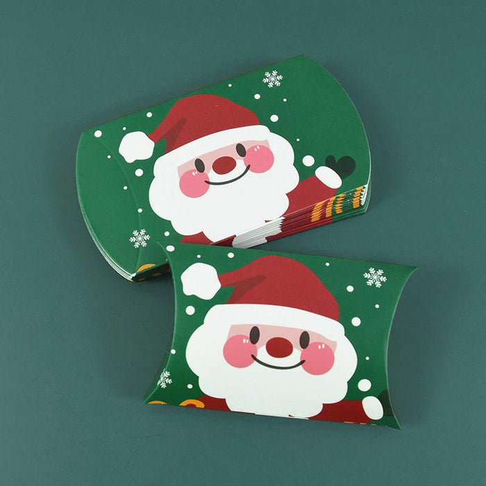50Pcs Christmas Pillow Shape Candy Box