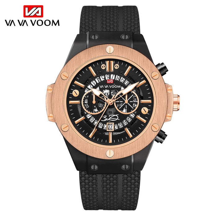Business Men Watch Sports Silicone Strap Movement Calendar Quartz Waterproof Watch Relogio Masculino