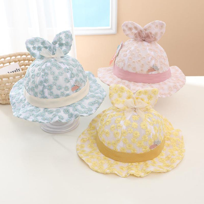 Summer Lace Rabbit Ear Children's Fisherman's Net Hat