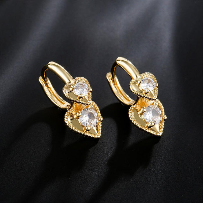 Popular Personalized Love Earrings Zircon Female Earrings