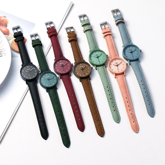 Fashion Women Wristwatch Leather Band Quartz Casual Clock LLZ22204