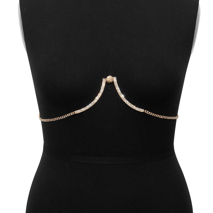 Geometric U-shaped Full Drill Sexy Chest Chain