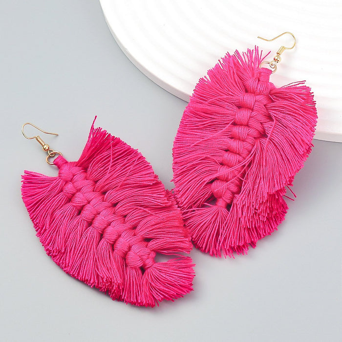 Women's Bohemian Style Hand Woven Color Matching Earrings