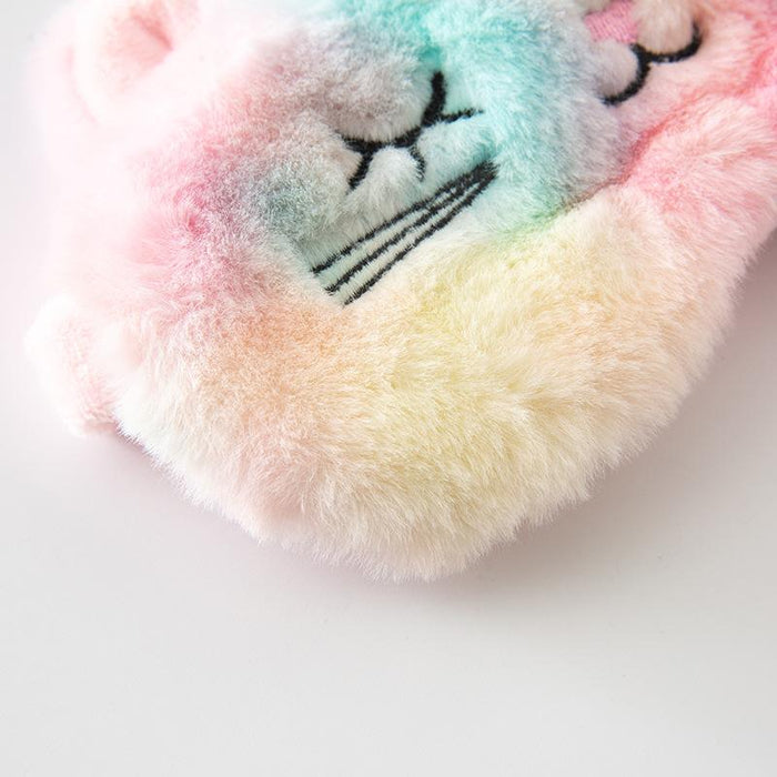 Cartoon Colorful Rabbit Cat Sleep Shading Plush Blindfold