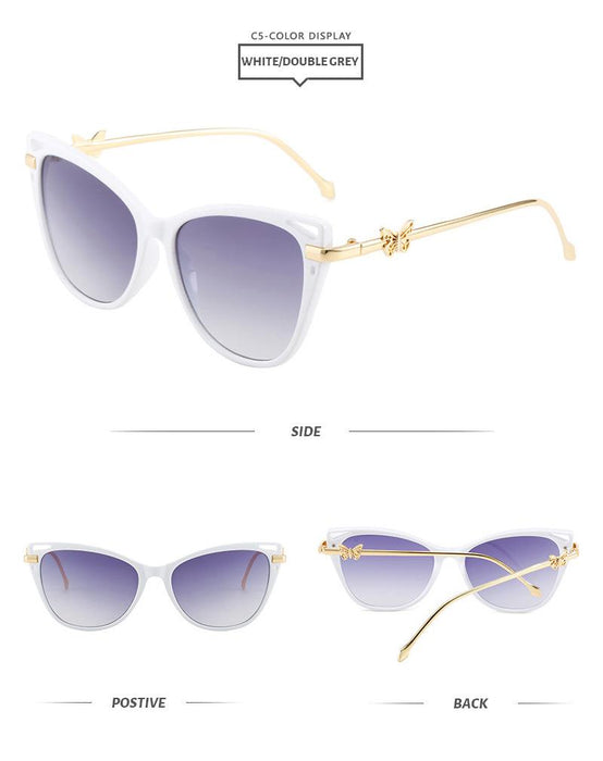 Cat Eye Sunglasses personality butterfly metal sunglasses