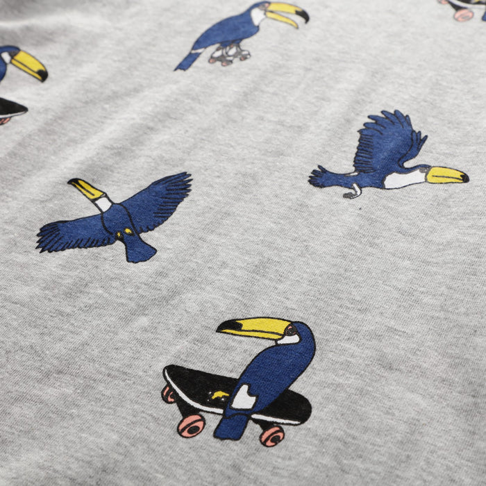 Children's short sleeved excavator embroidered round neck