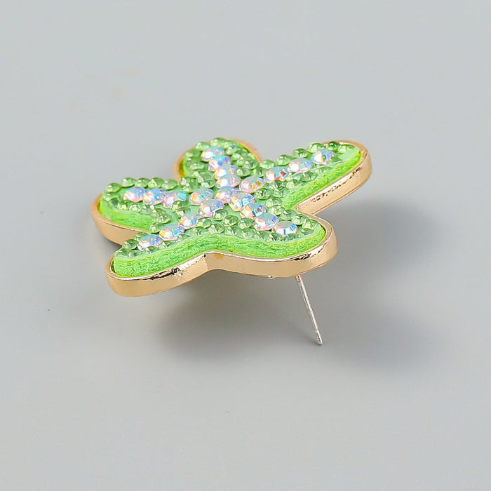 New Summer Beach Leisure Style Starfish Earrings Accessories Inlaid Rhinestone