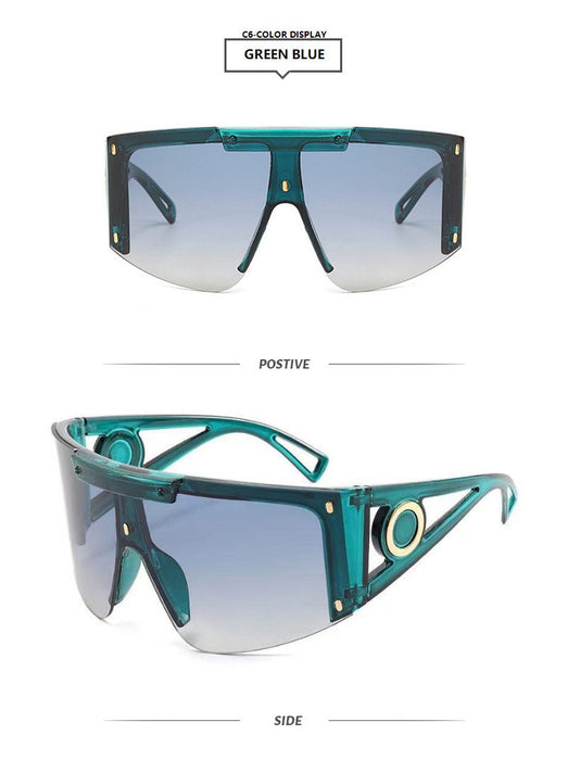 One piece half frame sunglasses