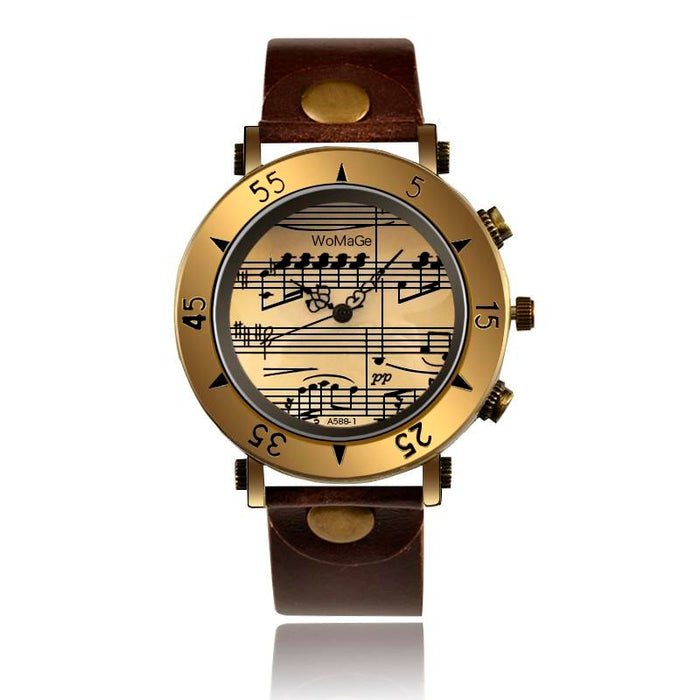 Music Style Fashion Women Leather Watches