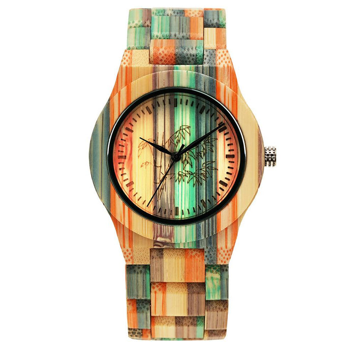 Bamboo Watch Leisure Color Bamboo Quartz Watch