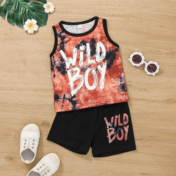 Boys Summer Shorts Sports Vest Shorts Set